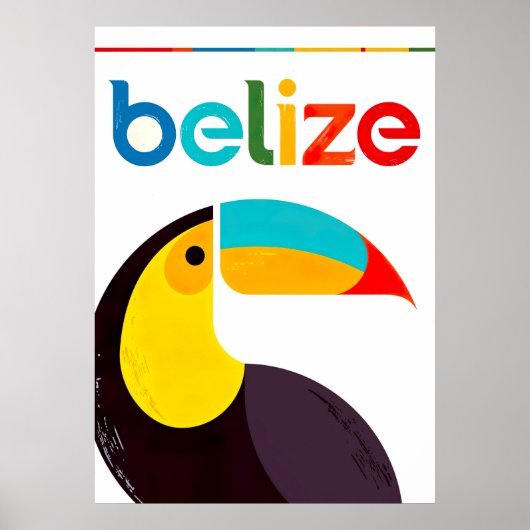 Belize Retro Vintage Travel Poster (Voorkant)