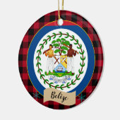 Belize, rode buffelvlek en Belize vlag Keramisch Ornament (Links)