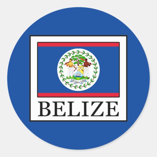 Belize Ronde Sticker (Voorkant)