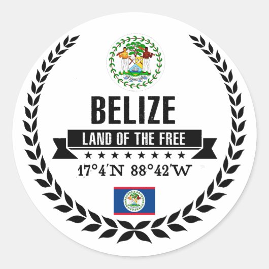 Belize Ronde Sticker (Voorkant)