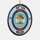 Belize Round Emblem Keramisch Ornament (Rechts)