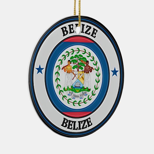 Belize Round Emblem Keramisch Ornament (Rechts)