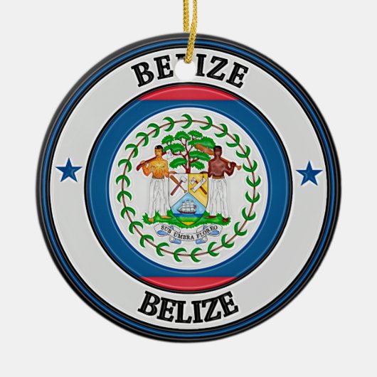 Belize Round Emblem Keramisch Ornament (Voorkant)