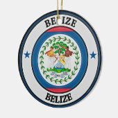 Belize Round Emblem Keramisch Ornament (Links)