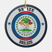 Belize Round Emblem Keramisch Ornament (Achterkant)