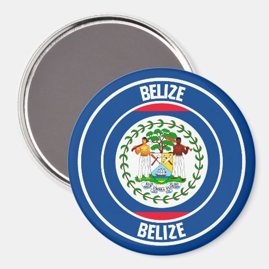 Belize Round Emblem Magneet (Voorkant / Achterkant)