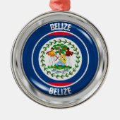 Belize Round Emblem Metalen Ornament (Voorkant)