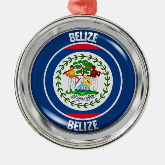 Belize Round Emblem Metalen Ornament (Voorkant)