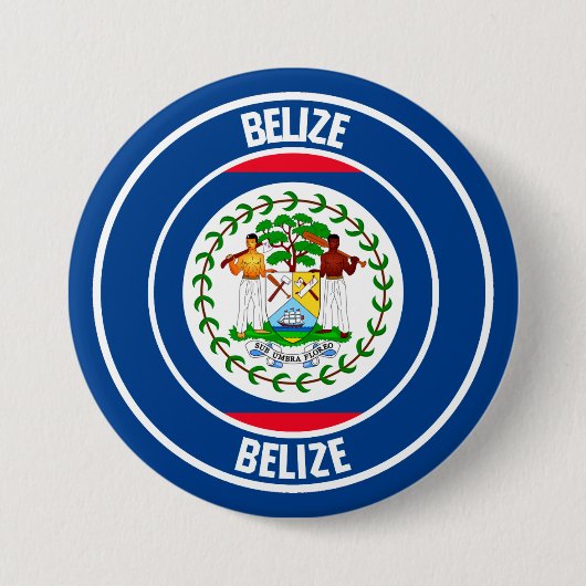 Belize Round Emblem Ronde Button 7,6 Cm (Voorkant)