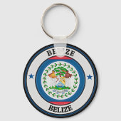 Belize Round Emblem Sleutelhanger (Voorkant)