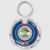Belize Round Emblem Sleutelhanger (Voorkant)