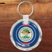 Belize Round Emblem Sleutelhanger (Voorkant)