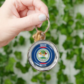 Belize Round Emblem Sleutelhanger (Hand)