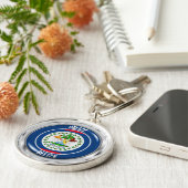 Belize Round Emblem Sleutelhanger (Zijkant)
