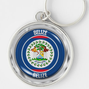 Belize Round Emblem Sleutelhanger