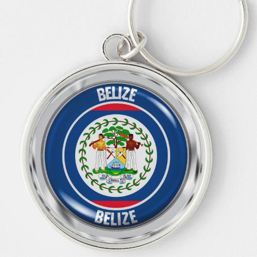 Belize Round Emblem Sleutelhanger (Voorkant)