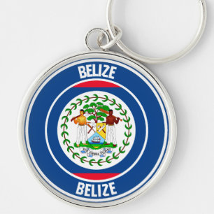Belize Round Emblem Sleutelhanger