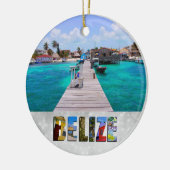 Belize San Pedro Beach Ambergris Caye Kerstmis Keramisch Ornament (Links)