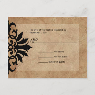 Belize Scroll Flourish RSVP (zwart/tan) Heather We