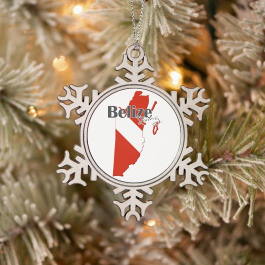 Belize Scuba Diving Flag Kerstversiering Tin Sneeuwvlok Ornament (Boom)