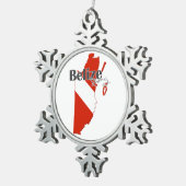 Belize Scuba Diving Flag Kerstversiering Tin Sneeuwvlok Ornament (Rechts)