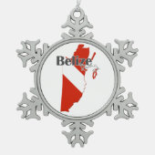 Belize Scuba Diving Flag Kerstversiering Tin Sneeuwvlok Ornament (Voorkant)