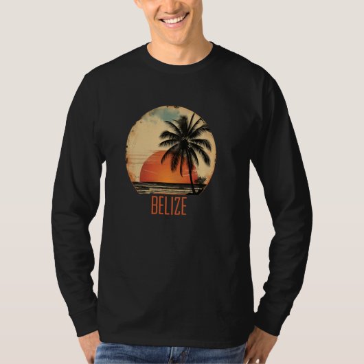 Belize Snorkelen Reizen  Sunset Palmbomen T-shirt (Voorkant)