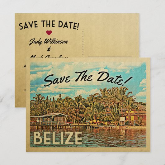 Belize sparen de Briefkaarten van de Datum (Voorkant / Achterkant)