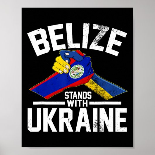 Belize Stands With Ukraine Ukrainian Flag Tees  Poster (Voorkant)