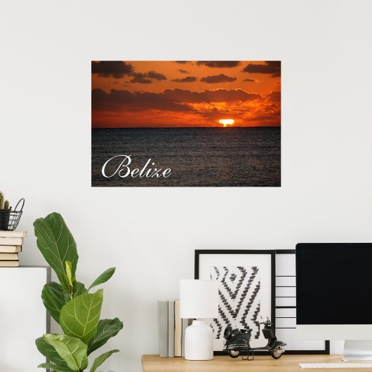 Belize Sunrise Poster2 Poster (Thuiskantoor)