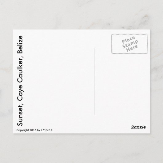 Belize Sunset Briefkaart (Achterkant)