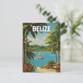 Belize Travel Art Poster Briefkaart (Staand voorkant)