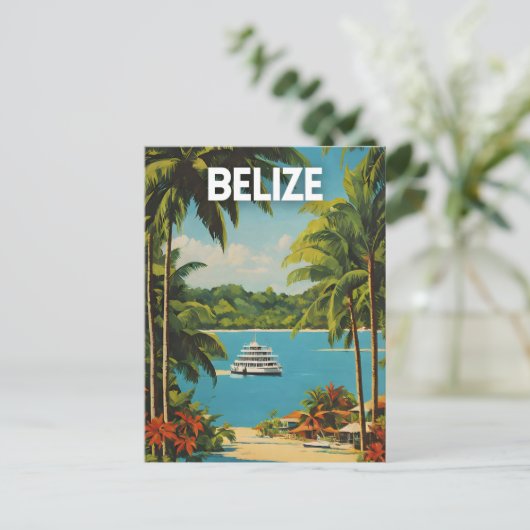 Belize Travel Art Poster Briefkaart (Staand voorkant)