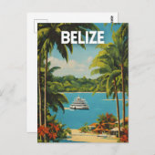 Belize Travel Art Poster Briefkaart (Voorkant / Achterkant)