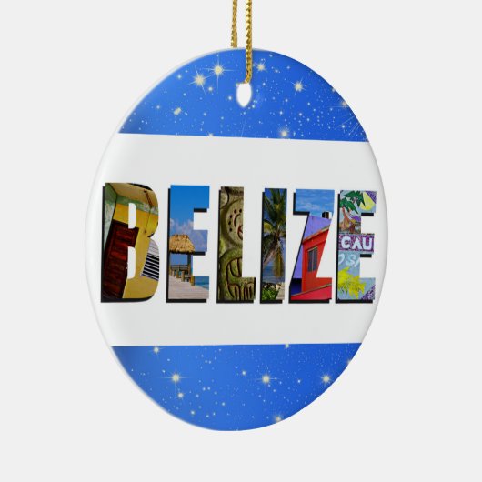 Belize Travel Photos Tropisch blauw kerstfeest Keramisch Ornament (Rechts)
