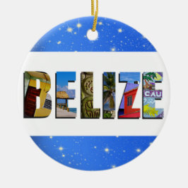 Belize Travel Photos Tropisch blauw kerstfeest Keramisch Ornament