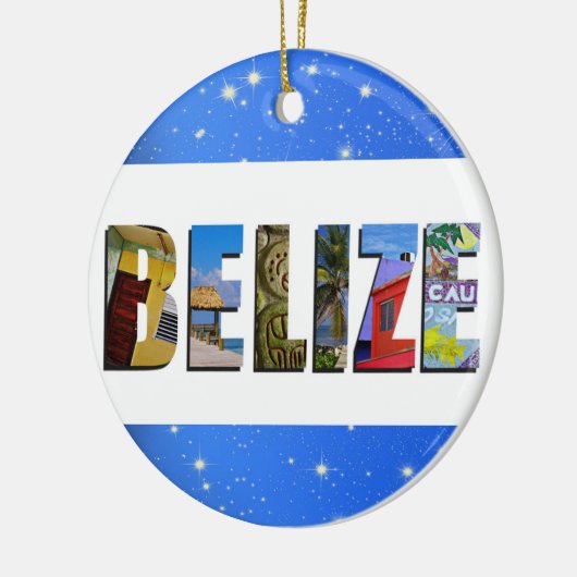 Belize Travel Photos Tropisch blauw kerstfeest Keramisch Ornament (Links)