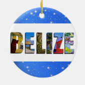 Belize Travel Photos Tropisch blauw kerstfeest Keramisch Ornament (Achterkant)