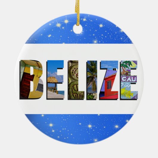 Belize Travel Photos Tropisch blauw kerstfeest Keramisch Ornament (Achterkant)