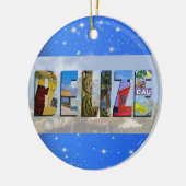 Belize Travel Photos Tropisch strand Blauwe Kerstm Keramisch Ornament (Links)