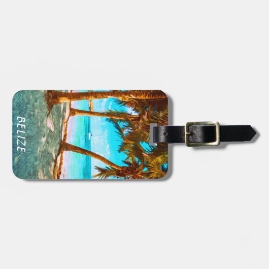 Belize Tropical Beach Bagagelabel (Voorkant horizontaal)