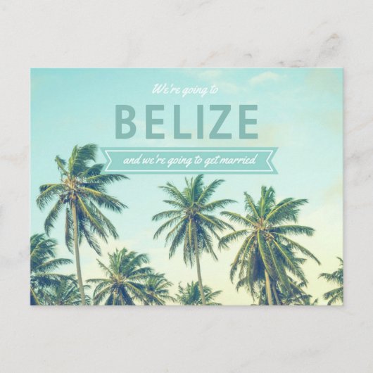 Belize Tropical Beach Bruiloft Save the Dates Aankondigingskaart (Voorkant)