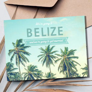 Belize Tropical Beach Bruiloft Save the Dates Aankondigingskaart