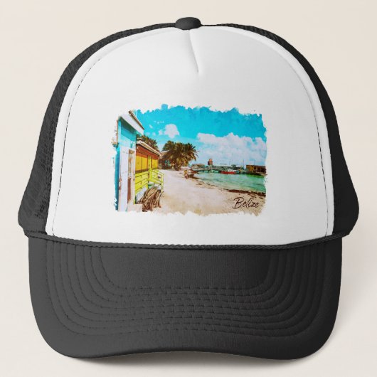 Belize Tropical Paradise Travel Trucker Pet (Voorkant)