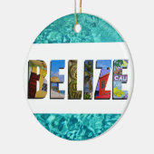 Belize Tropisch strand Blauwe Oceaan Kerstmis Keramisch Ornament (Links)
