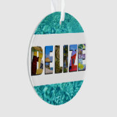 Belize Tropisch strand Blauwe Oceaan Kerstmis Ornament (voorkant)