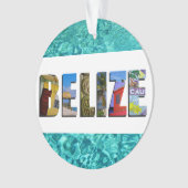 Belize Tropisch strand Blauwe Oceaan Kerstmis Ornament (voorkant)