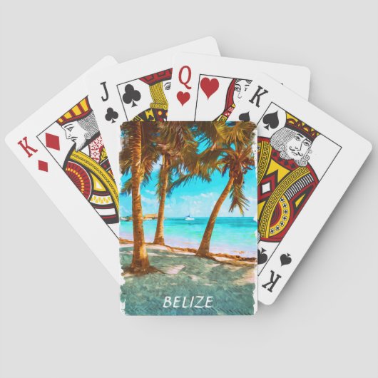 Belize Tropisch Strand  Pokerkaarten (Achterkant)