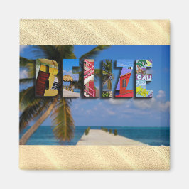 Belize Tropische Zand Beach Blue Ocean Travel Foto Magneet