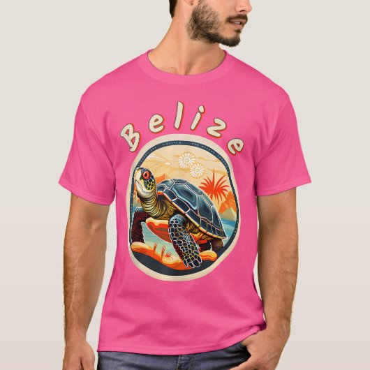 Belize Turtle Matching Vakantie Duiken De Barrier T-shirt (Voorkant)